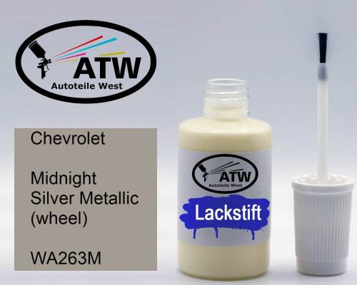 Chevrolet, Midnight Silver Metallic (wheel), WA263M: 20ml Lackstift, von ATW Autoteile West.